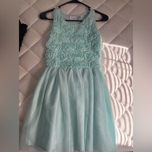 Children’s Mint Green Ruffled Flower Dress
